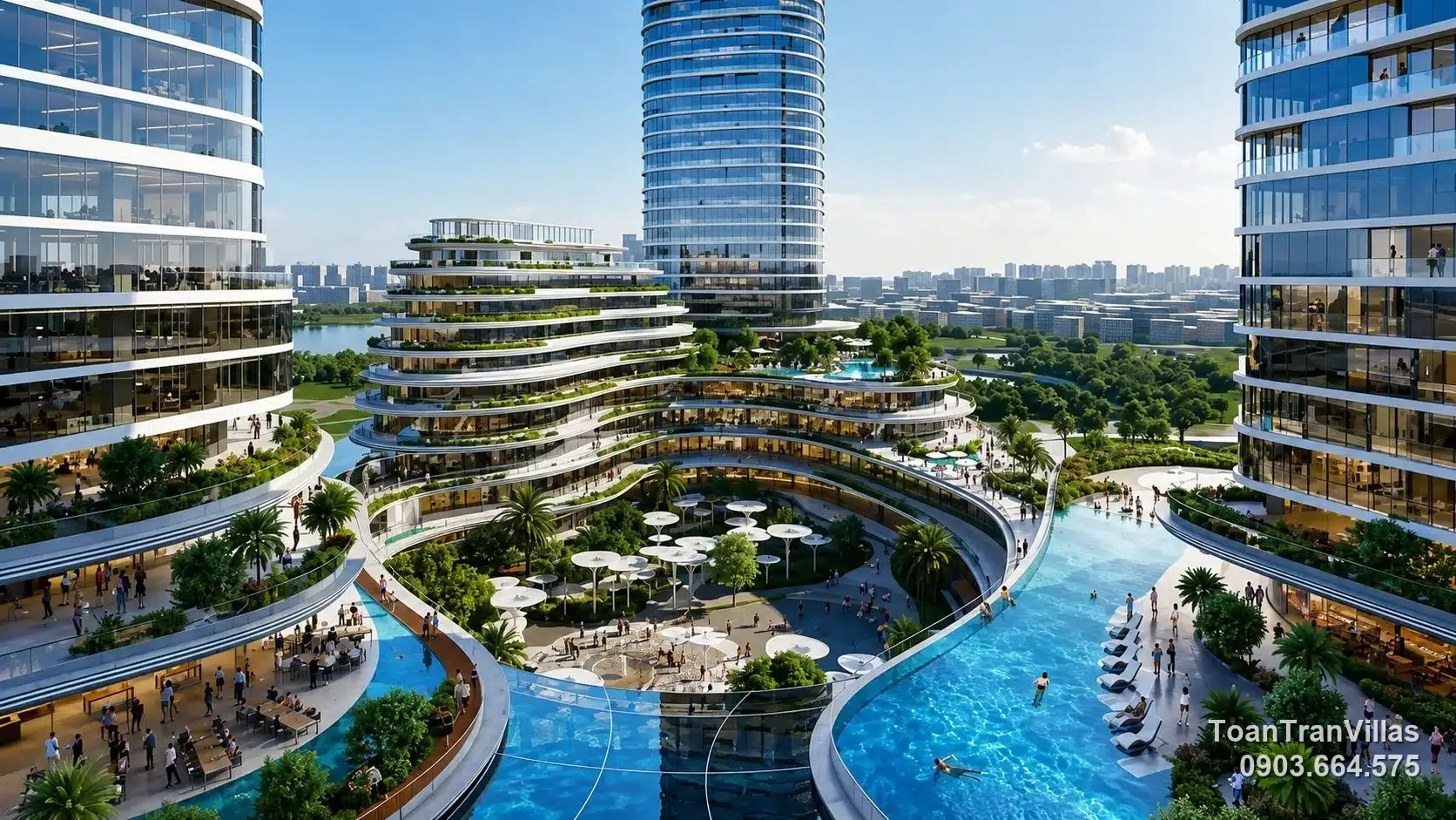 Cụm hồ bơi tràn bờ Empire City