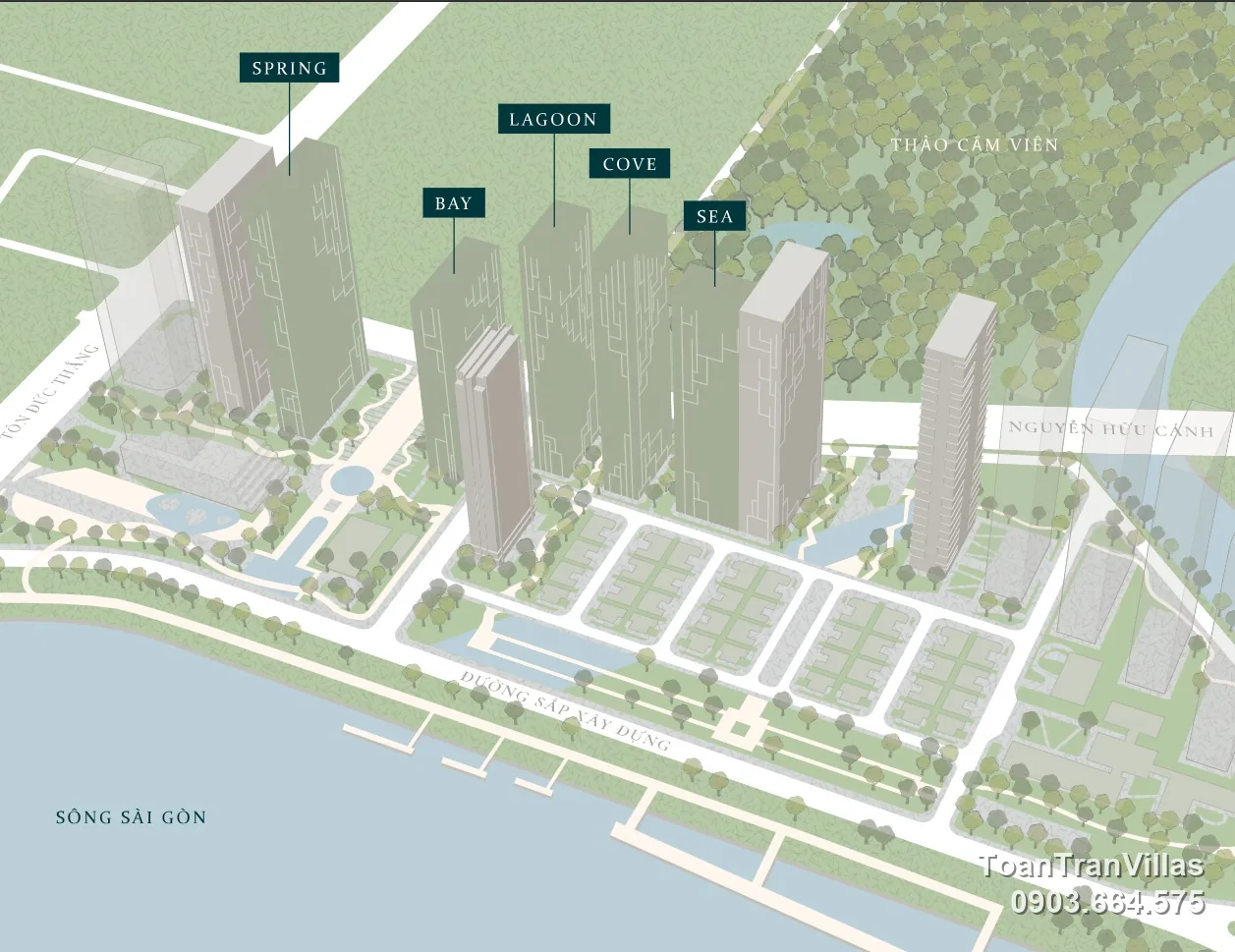 Vị trí các tòa Grand Marina Saigon trong khu Ba Son