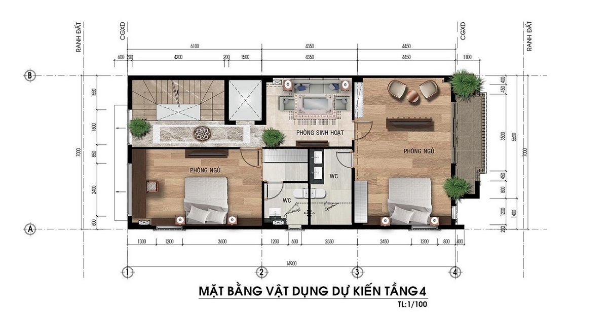Bản vẽ tầng shophouse Đông Nam