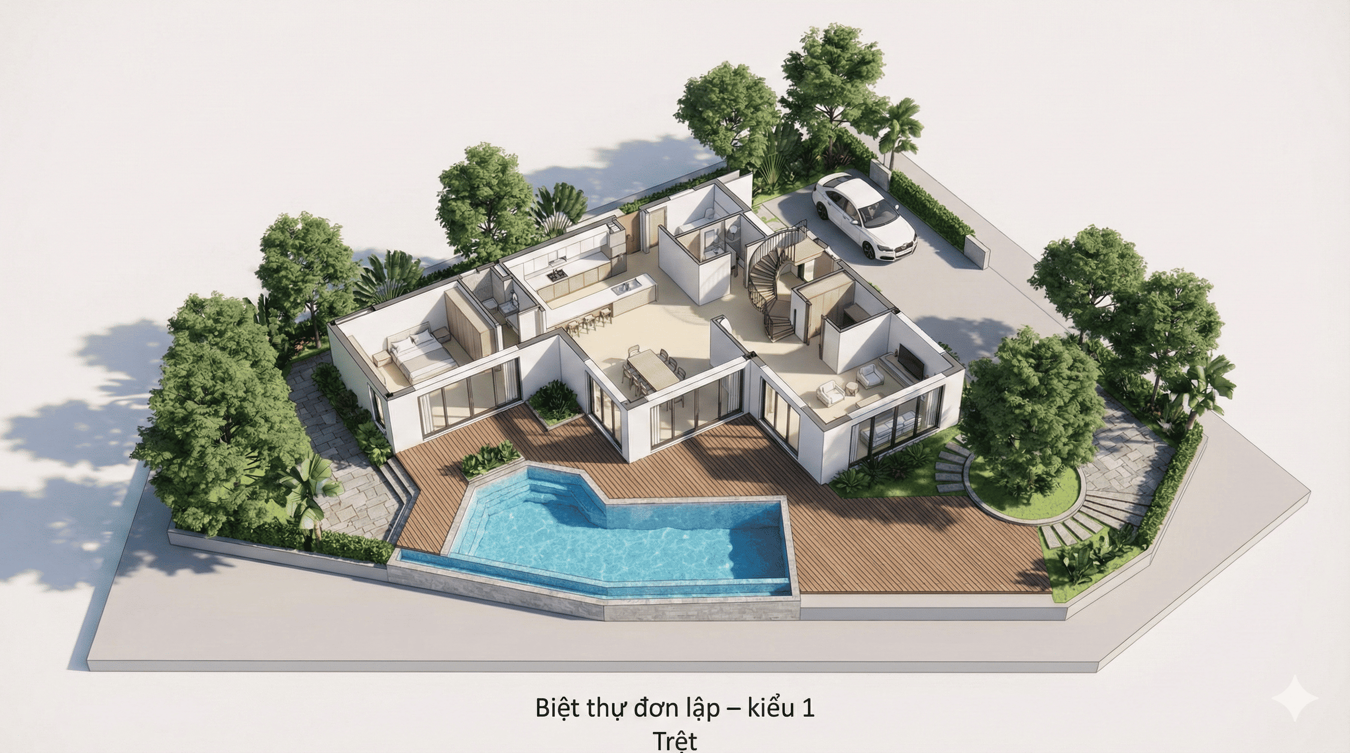 Mẫu đơn lập Jamona Home Resort góc 3D 2
