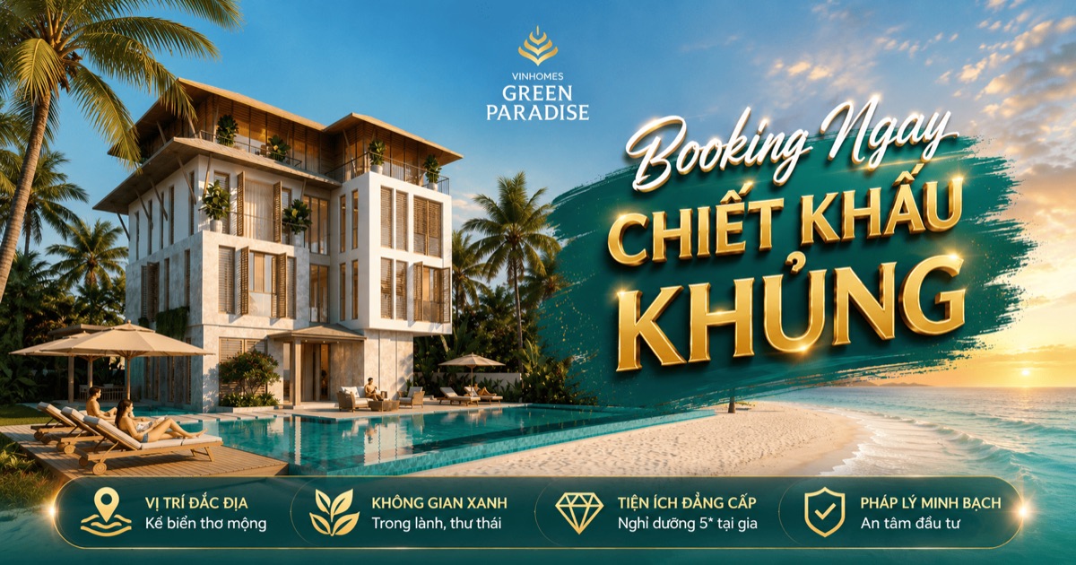 Vinhomes Green Paradise Cần Giờ nhận booking phân khu Vịnh Tiên