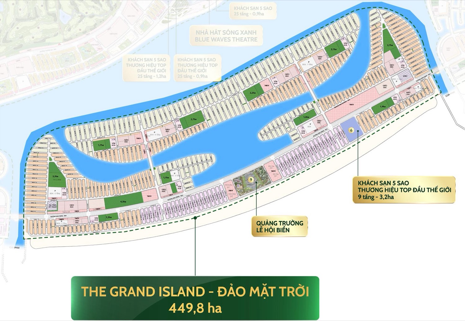 Mặt bằng phân khu The Grand Island Đảo Mặt Trời 449,8 ha