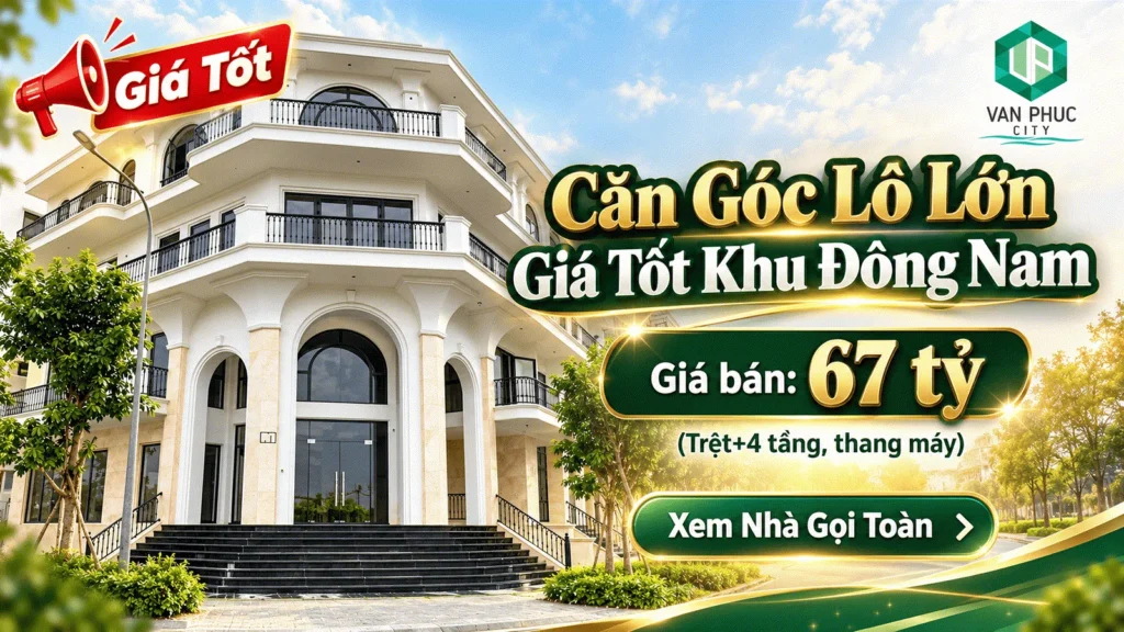 Nhà phố góc · góc 2 mặt tiền · 210 m² · Đông Nam Vạn Phúc